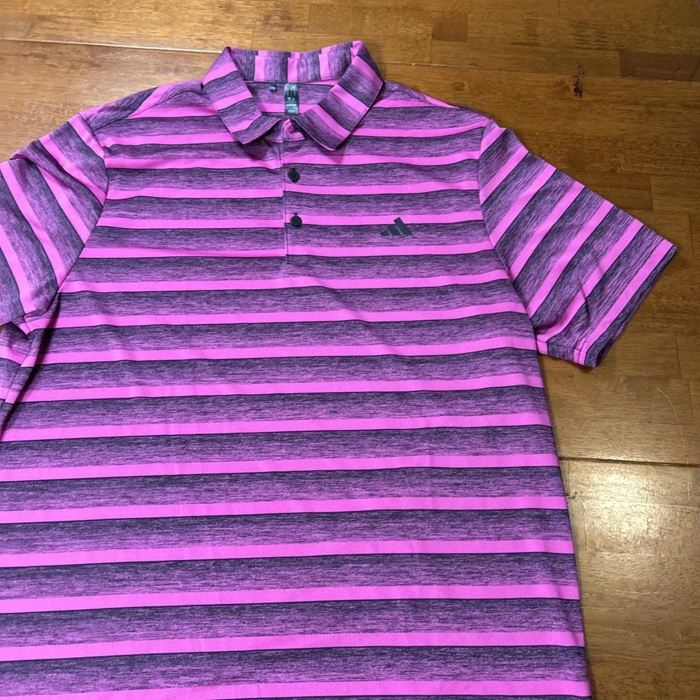 Adidas Polo Shirt Men's Size Large Golf Pink Purple